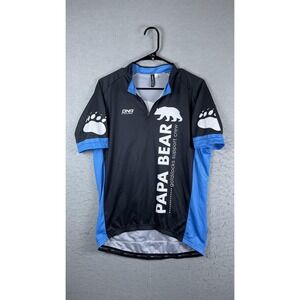 DNA Cycling Jersey Mens 2XL Black Papa Bear Graphic 1/4 Zip Short Sleeve Cycling